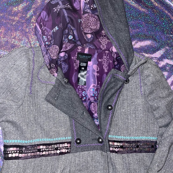 Custo Barcelona size 38 gray tweed embellished - Picture 8 of 8